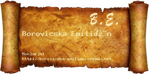 Borovicska Emilián névjegykártya